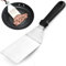 Cucchiaio da Barbecue con Spatola Rettangolare in Acciaio inox, Con Manico Resistente al Calore, per Sollevare e Girare Hamburger, Uova, Bistecche, Ideale per Barbecue e Piastra Piatta