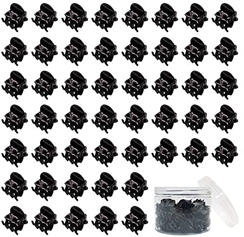 50 PCS Mini Hair Claw Clips， Bangs Strong Grip Multifunction Clamp Clips. (Black)
