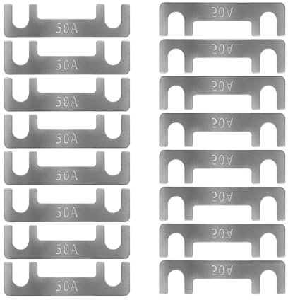 Fusibile a Nastro Mini Fusibili Auto Fusibili Lamellari 16pz Fusibili Stripe 30A 40A 50A 60A 70A 80A 100A 110A 125A 150A per Portafusibili Corrente Forte per Auto Camion Moto Barca (50A)