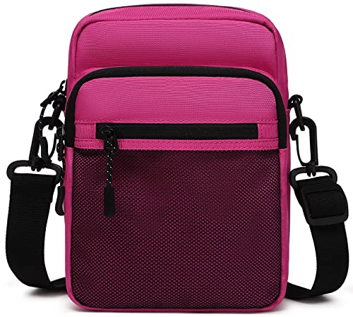 Lohol Klein Umhängetasche für Damen, Schultertasche Messenger Bag Sling Tasche Crossbody Tasche für Arbeit Reise Alltagsleben (Rosa)