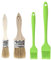 2pcs Pinceau Cuisine Pinceau Patisserie et 2 Pinceaux à Pâtisserie en Bois, Silicone Pinceau,Pinceau à Pâtisserie, pour Barbecue, Gâteaux, Cuisson, Baking Cooking, Badigeonner Huile