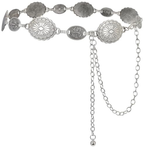 Ceeyoll Silberner Kettengürtel Einfacher Gürtel Im Kettenstil Silberner Kettengürtel Für Damen Gürtel Silberkette Taillenanhänger Aus Silberner Kette Geeignet Für Kleider Jeans