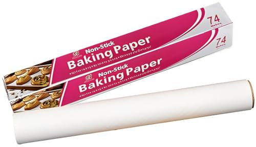 EVOKK White Baking Paper 38CM x 74M Greaseproof Parchment Paper Roll Non-Stick, Oven Safe, Food-Grade Baking Sheets for Cooking, Air Fryer, Pastries & Butcher Paper Use