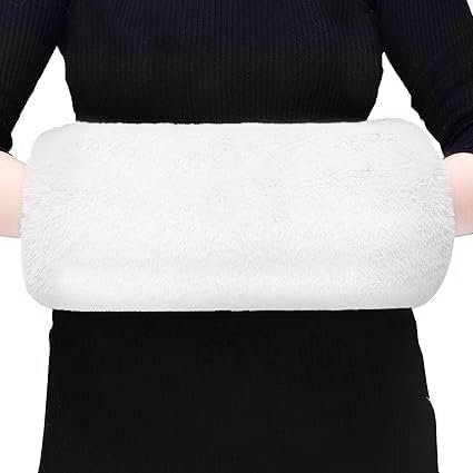 Manguitos termicos, bufanda manos calientes bufanda manos calientes invierno revestimiento piel suave bufanda engrosada bufanda suave regalo muñeca para niña madre abuela (35*20cm) (Blanco, Un tamaño)