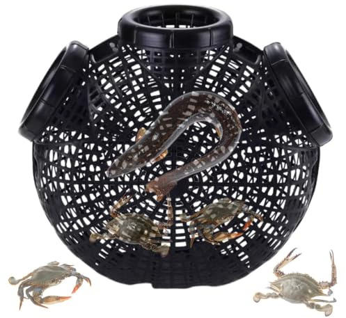 Trampa para Peces Y Cangrejos De Río, Trampa Cebo Pescas, Portátil Trampa De Jaula con Respiraderos Densos para Atrapar Langosta, Cangrejos, Camarones, Pequeños Peces