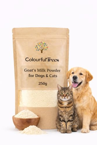 Goat’s Milk Powder for Dogs & Cats 250g Whole Goat Milk, Low-Lactose & Nutrient-Rich Supplement for Hydration, Digestive Health, Immune Support & Appetite in Pets of All Ages by Colourful Trees