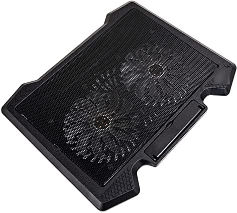Base Raffreddamento Pc Portatile Laptop Cooling Pad 2 Porte USB E Due Ventole Di Raffreddamento Supporto Per Notebook Per Laptop Da 12-17 Pollici Ventola Pc Per Ufficio(Black)
