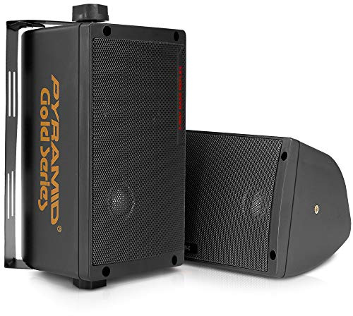 Pyramid 300 Watt 3-Way Mini Box Speaker System (Pair), Wall Mountable Indoor/Outdoor Surround Sound Speakers with 3.25 Woofer, 2 Midrange, 1 Tweeter, ABS Sealed Enclosure, Mounting Kit Included