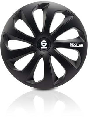Sparco SPC1570BK Copricerchi, Nero, 15, Set di 4