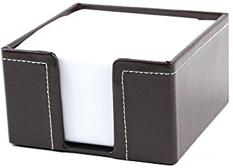 DELMON VARONE - Zettelkasten Cambridge Top Grain Leder braun, Zettelbox inkl. 500 Blatt Papier, Notizzettel Box in Echtleder für Schreibtisch & Büro, Ideal zum Notieren von Gedanken, Ideen & Notizen