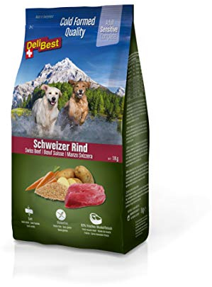 DeliBest Adult Sensitive Complete Dog Rind I Halbfeuchtes Futter für Hunde Adult I aus 100% Schweizer Rindfleisch I getreidefrei & ohne andere Zusätze I Hundefutter kaltgepresst I 1 kg