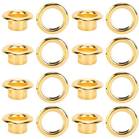 200 Uds 6mm Kit de herramientas de ojales de ojales para zapatos de metal remache de agujero hueco para zapatos de cuero de latón dorado hechos a mano accesorios artesanales