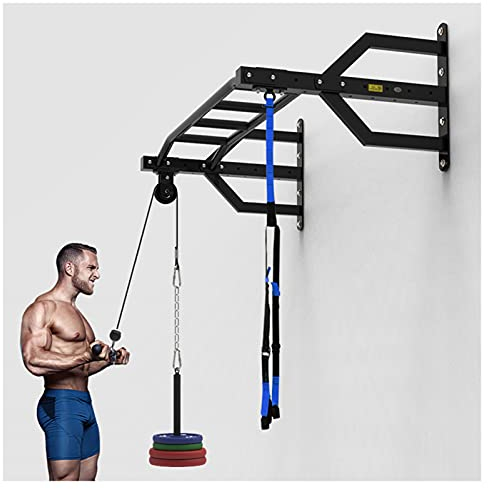 NENGGE Klimmzugstange Wandmontage Multifunktionale Fitnessgeräte Wandbefestigung Reckstange für Wand, Professionelle Fitnessgeräte für Zuhause Türreck Reckstange Pull Up Bar, Bis 300 kg,A