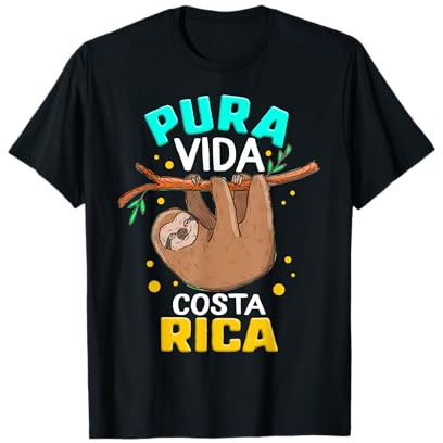 Pura Vida Costa Rica bradipo assonnato pigro amante delle vacanze estive Maglietta