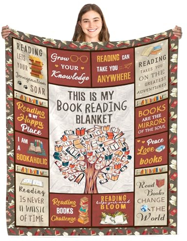 Fibnazo Book Lovers and Librarians Gift Blanket - 50 x 60 - Birthday Idea