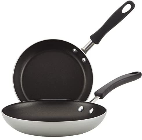 Farberware Cookstart DiamondMax Nonstick Frying Pans/Skillet Set, Dishwasher Safe, 8.25 Inch and 10 Inch, Silver