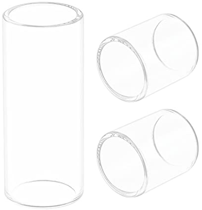 Wwomusic 3pcs 28mm 60mm Guitar String Glass Slide for Electric Guitar Bass Medium Small