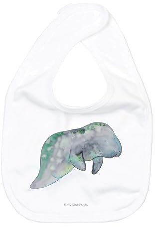 Mr. & Mrs. Panda Organic Babylätzchen Seekuh Chillen - Geschenk, Neugeborenen Lätzchen, Seekühe, Baby Esslätzchen, Diätwahn, Meer, Babylätzchen Für