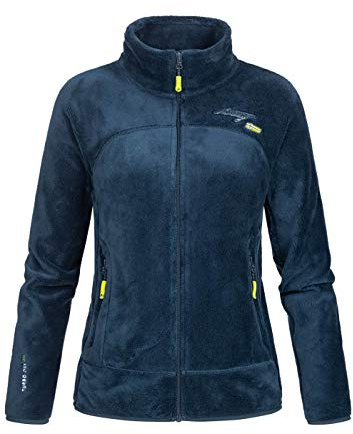 Geographical Norway Upaline Lady - Fleecejacke Damen Fine Frauen Warm Fermetur Zip - Jacke Fleece Herbst Winter Frühling Warm Frauen - Long Sleeve Pullover Pelz Weich Komfort Outdoor (Marineblau S)