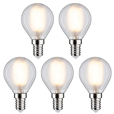 Paulmann 29097 Filament 230V LED Tropfen E14 5er-Pack 5x4,8W 5x470lm 45mm Matt Glas 2700K - Warmweiß