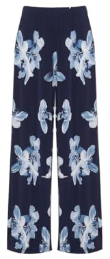 Ladies Summer Wear Palazzo Pants Paisley Print Trousers Loose Fit Baggy Bottoms Womens Street Fashion Plus Size Floral Printed Palazzo Casual Wear Trouser (Navy Floral UK 16-18)