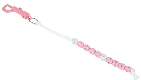 Golf Score Counter with Rhinestone Beads, Nylon Bead Stroke Counter, Shining Stone Buckle Design, Golf Accessories for Bag Belt & Outdoor Course Training (Pink)