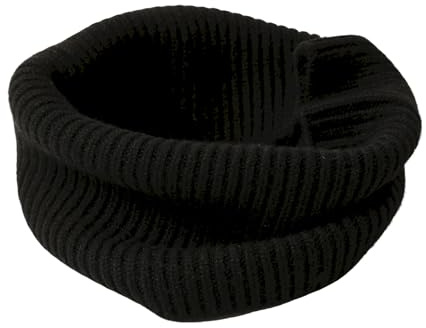 Prettystern scaldacollo tubolare sciarpa ad anello donna di 100% Cachemire Lana Uomo collo maglia a coste Cashmere Loop Unisex nero