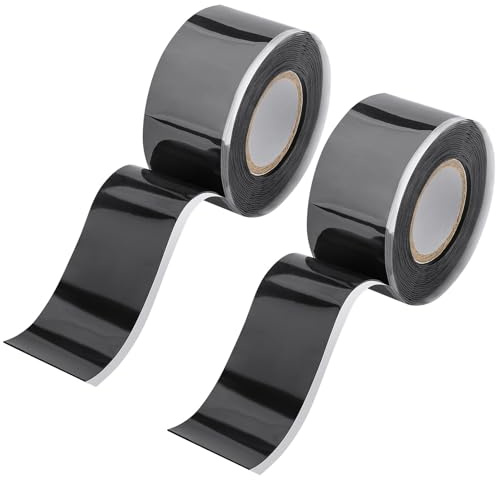 2 Rolls Silicone Rubber Grip Tape for Handles, Pole Wrap, 1IN X 10FT