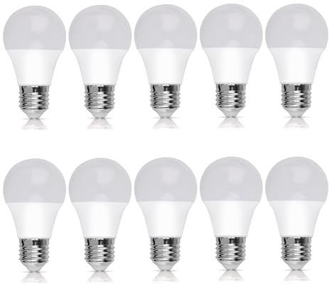Bright Source Non-Dimmable Opal Frosted LED GLS Bulb, 4.8W, 470lm, E27 Edison Screw, 4000K Cool White - Pack of 10 Bulbs