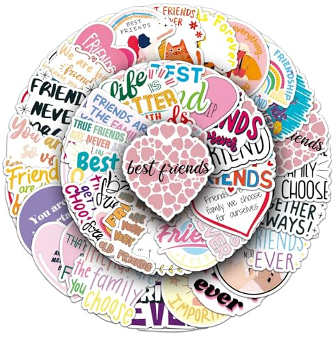 Amicizia Adesivi Friendship Stickers 50 Pezzi Skateboard Graffiti Adesivi Moto Bicicletta Snowboard Bagagli Auto Valigia per Bambini e Ragazzi Impermeabile Vinile Decals