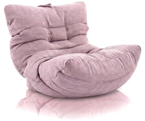 Aiire Puff Salón XXL de Diseño - Sillón Puf con Relleno Incluido para Adolescente - Bean Bag Chair Premium para Dormitorio Juvenil - Funda Desenfundable y Lavable Rosa
