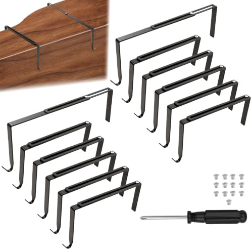 12 Pcs Adjustable Outdoor Light Hooks, Heavy Duty No Drill Metal String Light Hangers for 6-11 Inch Concrete Wall, Cinder Block & Fences, Weatherproof Outside Decor Cord Holder