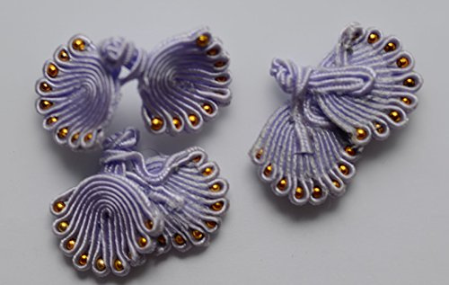 Lyracces Polyester Fabric Cluster Vortex Handmade Sewing Fasteners Chinese Closure Knot Cheongsam Frog Buttons (60mm 2-1/3In 100pairs, Lilac #2)