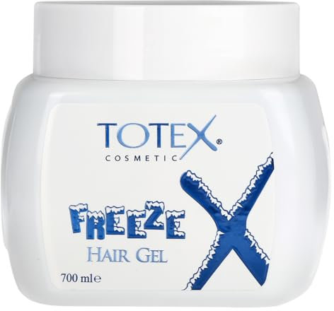 Totex Gel Coiffant Freeze 700ml | Gel de Coiffage Ultra Fort pour un Contrôle Extrême | Tenue Ultra Solide | Adapté aux Hommes et aux Femmes | Parfait pour des Coiffures Audacieuses et Longue Durée.