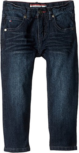 Tommy Hilfiger Boys' Straight Fit 5-Pocket Stretch Denim Jean, Kent, 14