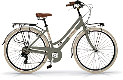 Via Veneto VV605AL Damenfahrrad Citybike 28 Zoll Grau | Fahrrad Damen Retro Cityräder City Bike | 6 Gänge, Aluminiumrahmen, Schutzblech, LED-Licht und Gepäckträger City-Bike Damen