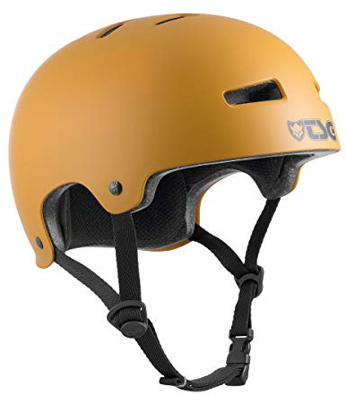 TSG Evolution Skate & Bike Helmet w/Snug Fit & Triple Cert. for Skateboarding, Cycling, MTB, Roller Derby, E-Boarding, E-Skating, Longboarding, Park Skating, Urban (Satin Yellow Ochre, L/XL 57-59 cm)