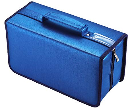 alavisxf xx CD Case, 160 Capacity Nylon DVD Case Protective CD Holder Portable Disc Storage Organizer Bag for Car Home (Blue160, 160 Capacity)