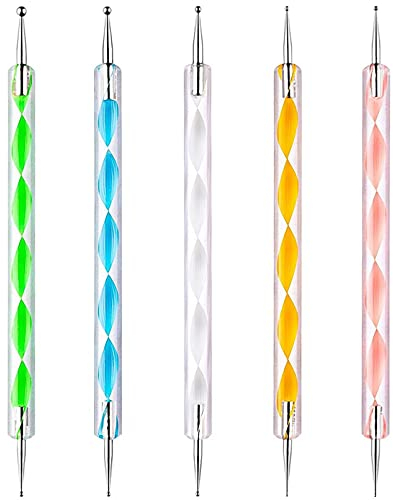 5 stücke Dotting Pen Strass Nail Art Dotting Tools Nail Design Marbleizing Werkzeug für Punkte und zum Marmorieren
