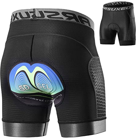 Jarade Radunterhose Herren Damen mit 5D Gepolstert Stoßfeste Radlerhose Atmungsaktiv Fahrradunterhose Fahrrad Unterhosen mit Polster Radfahrhose MTB Radlerunterhose 5D Sitzpolster (Schwarz,L)