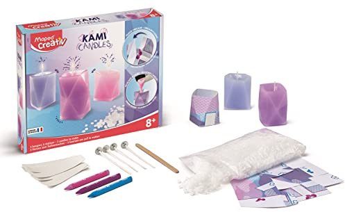 Maped Creativ - Coffret Kami Candles pour Créer 3 Bougies Origami Pastel - Fabriqué en France - Bricolage et Loisirs créatifs pour Enfants dès 8 Ans