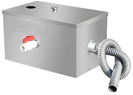 BURLOE Commercial Séparateur De Graisse, INOX Séparateur D'Huile Eaux Usées Cuisine Séparateur De Graisse Cuisine Eaux Usées Filtre À Graisse Intercepteur Restauration Et Environnement,Argent