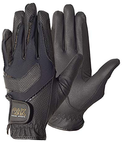 AK Stilvolle, atmungsaktive Ganzjahres-Reithandschuhe der Jungen Generation AKRS-6227 (Schwarz, XL)