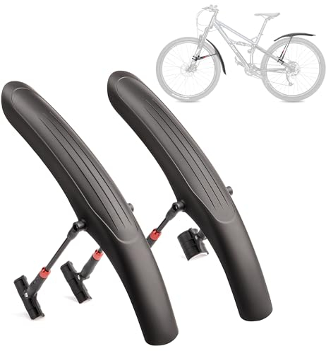 Kadacha Fahrrad Schutzblech Set,Universal Schnelle Demontage Fahrrad spritzschutz aus Hochleistungskunststoff für 24-29 Zoll Fahrrad Schutz vor Spritzwasser (MTB)