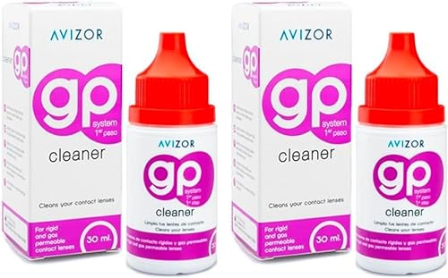 Avizor GP Cleaner - Pack 2x30 ml - Tägliche Reinigung für Harte Gasdurchlässige Kontaktlinsen - Entfernt Schmutz und Bakterien - Einfach und Effektiv - Ohne Konservierungsstoffe