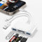 GlasFlength Lector de Tarjetas 5 en 1, Lector Tarjetas SD para iPhone Android Multitarjeta USB C+Lightning Card Reader Adaptador de Tarjeta de Memoria soporta SD/Micro SD SDHC SDXC (Blanco)