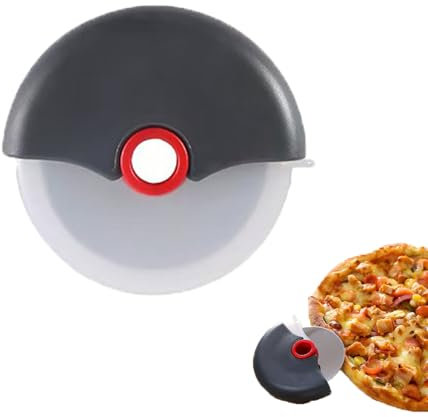 Pizzaschneiderad - Pizzaroller mit Klingenschutz - Superscharf Abnehmbar und Leicht zu reinigen - Pizzaschneider mit ergonomischem Griff