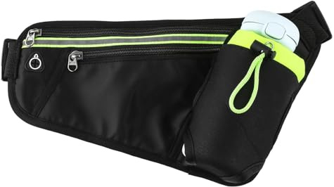 yolzhxe Marsupio Running, Impermeabile Marsupio da Corsa con Portaborraccia, Regolabile Cintura da Corsa Donna e Uomo, Cintura Running con Strisce Riflettent per Ciclismo, Fitness, Viaggi