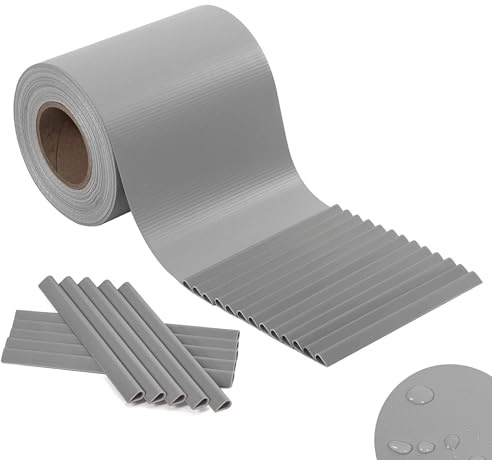 Frangivista Recinzione in PVC, Telo Oscurante per Balcone 19cm x 35m, Strisce Protezione della Privacy per Giardino Incluse 25 clip di fissaggio (GRIGIO CHIARO)