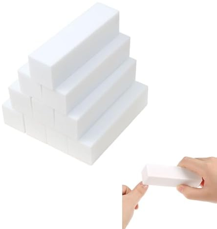 Dreamil 10 pezzi di lima bianca per unghie, blocchi di levigatura per unghie, blocco lucidante per unghie, adatto per saloni di unghie, nail art fai da te a casa, fiocchi per unghie.